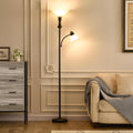 Black Adjustable Arc Torchiere Lamp