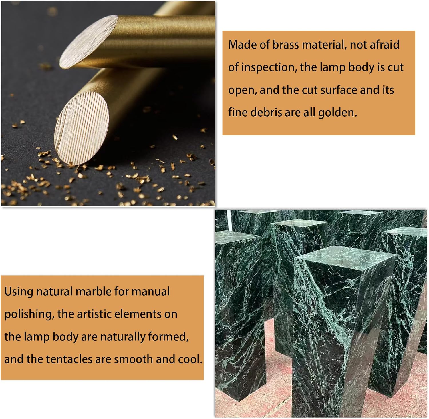 Brass Marble Cylinder Pendant Light