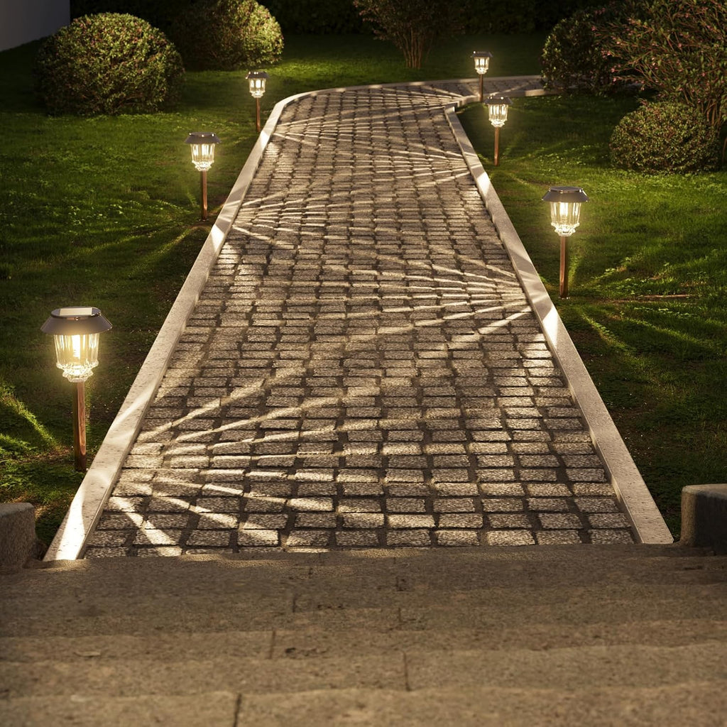 6 Pack Waterproof Solar Pathway Lights