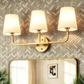 Gold Fabric 3-Light Vanity Sconce