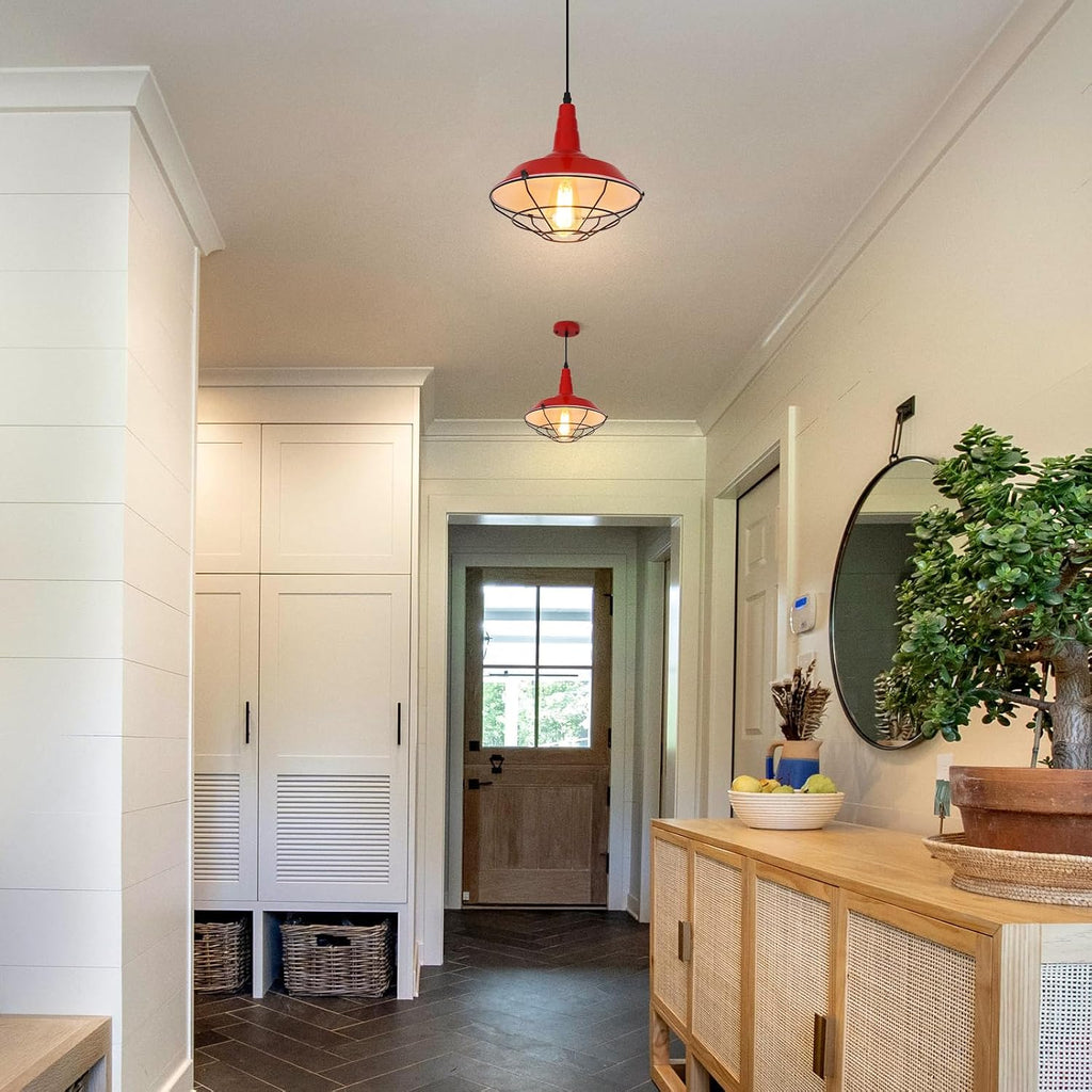 3-Pack Red Farmhouse Pendant Lights