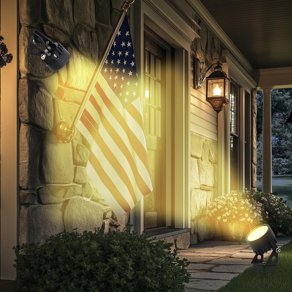 4PK Black Warm White Solar Spotlights