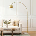 Brass Spotlight Head Arc Floor Lamp with Marble Base