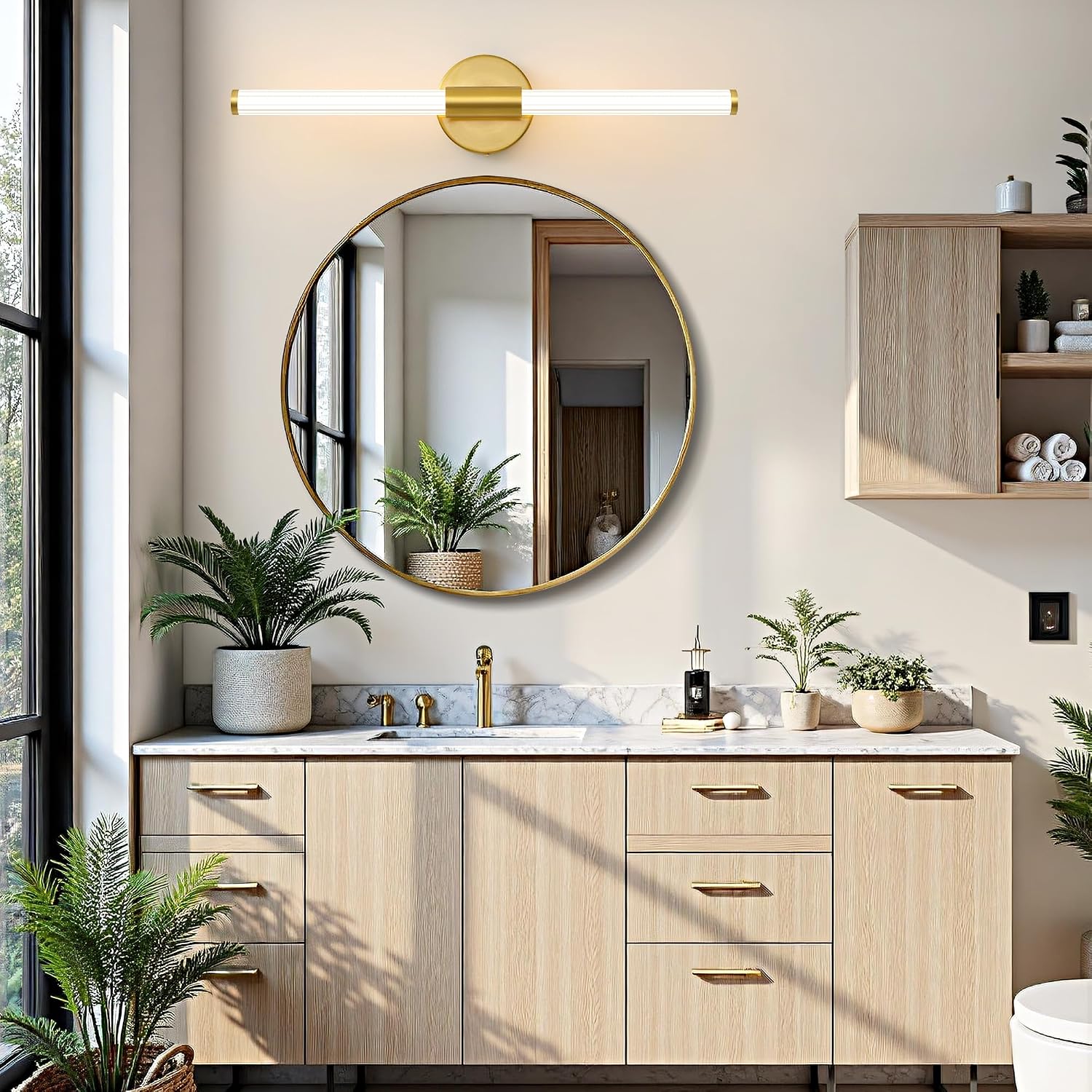 Dimmable Gold LED Vanity Light Bar