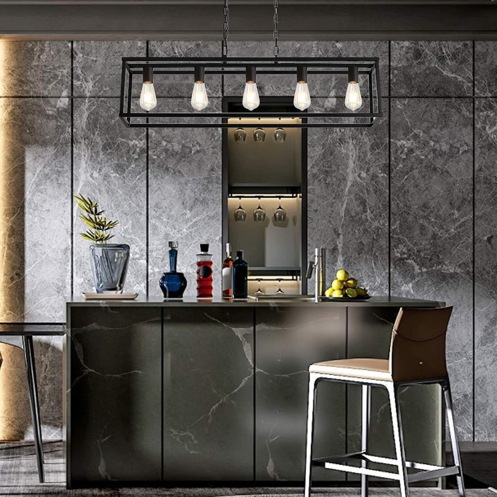 5-Light Cage Linear Pendant Light